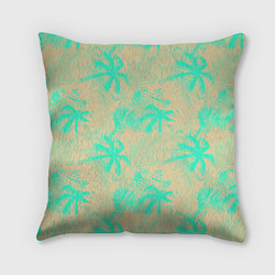 Подушка квадратная Palm light blue, цвет: 3D-принт