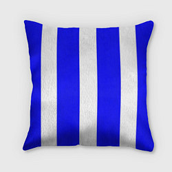 Подушка квадратная Color white blue line