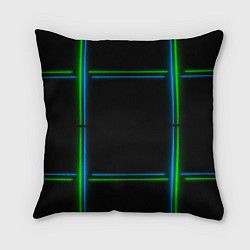 Подушка квадратная Neon green light blue