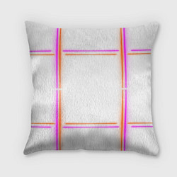 Подушка квадратная Neon white orange pink