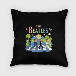 Подушка квадратная The Beatles, мультяшный стиль, цвет: 3D-принт