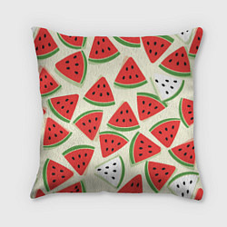 Подушка квадратная Арбузный паттерн, цвет: 3D-принт