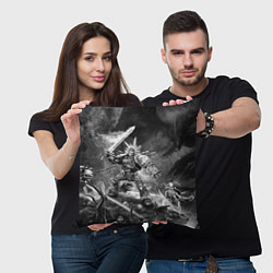 Подушка квадратная Робаут Жиллиман - Ультрамарины Warhammer, цвет: 3D-принт — фото 2