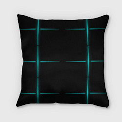 Подушка квадратная Color black blue stripes