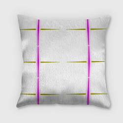 Подушка квадратная Color white pink yellow stripes