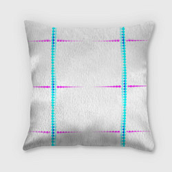 Подушка квадратная Color white blue pink stripes