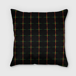 Подушка квадратная Color black orange green crosses