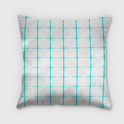 Подушка квадратная Color white light blue crosses