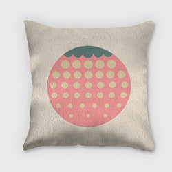 Подушка квадратная Big strawberry retro dusty, цвет: 3D-принт