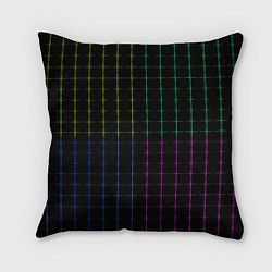 Подушка квадратная Color black multicolored stripes