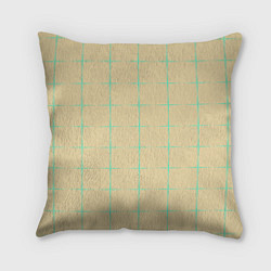 Подушка квадратная Color beige green crosses, цвет: 3D-принт