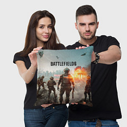 Подушка квадратная Солдаты из Battlefield 6, цвет: 3D-принт — фото 2