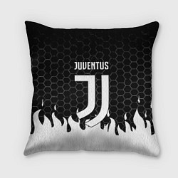 Подушка квадратная Juventus соты огонь, цвет: 3D-принт