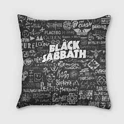 Подушка квадратная Black Sabbath pattern, цвет: 3D-принт