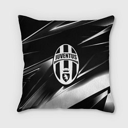 Подушка квадратная Juventus geometry stripes black, цвет: 3D-принт