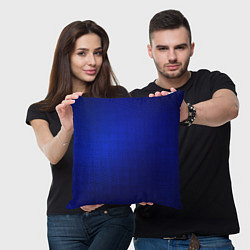 Подушка квадратная Синий с затемнением текстура, цвет: 3D-принт — фото 2
