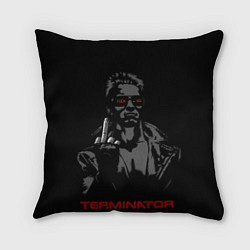 Подушка квадратная Terminator - fuck you, цвет: 3D-принт