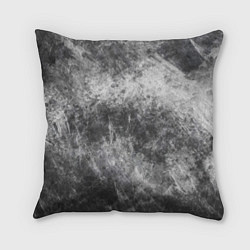 Подушка квадратная Абстракция - black and white metal scuffs, цвет: 3D-принт