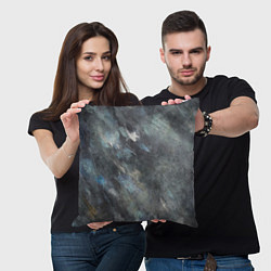 Подушка квадратная Абстракция - dark oil painting, цвет: 3D-принт — фото 2