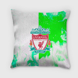 Подушка квадратная Ливерпуль зеленый огонь текстура, цвет: 3D-принт