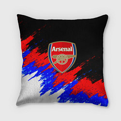 Подушка квадратная Арсенал краски триколор, цвет: 3D-принт