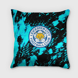 Подушка квадратная Лестер сити голубые краски, цвет: 3D-принт