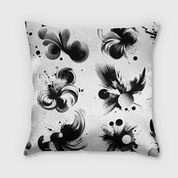 Подушка квадратная Чёрно-белая абстракция нейроарт