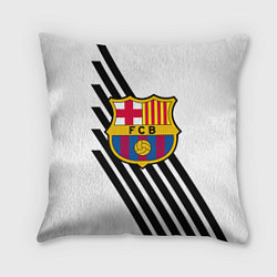 Подушка квадратная Barcelona черно белые полосы, цвет: 3D-принт