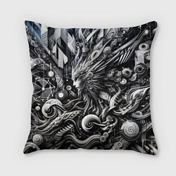 Подушка квадратная Abstraction cyber pattern - ai art fantasy