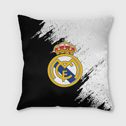 Подушка квадратная Real Madrid текстура штрихи, цвет: 3D-принт