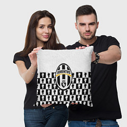 Подушка квадратная Juventus болельщики паттерн, цвет: 3D-принт — фото 2