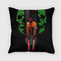Подушка квадратная Дэндзи с черепами Человек бензопила