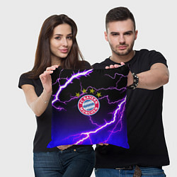 Подушка квадратная Bayern Mnchen молнии шторм, цвет: 3D-принт — фото 2