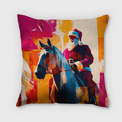 Подушка квадратная Дед Мороз на коне