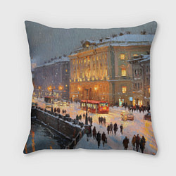 Подушка квадратная Предновогодний Санкт-Петербург
