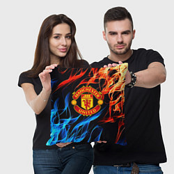 Подушка квадратная Манчестер Юнайтед огонь битва, цвет: 3D-принт — фото 2