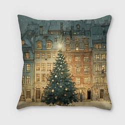 Подушка квадратная Новогодний старый город