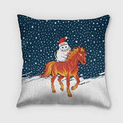 Подушка квадратная Кот Бендер и огненный конь - 2026, цвет: 3D-принт