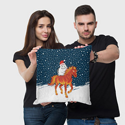 Подушка квадратная Кот Бендер и огненный конь - 2026, цвет: 3D-принт — фото 2