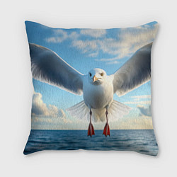 Подушка квадратная Чайка над волной, цвет: 3D-принт