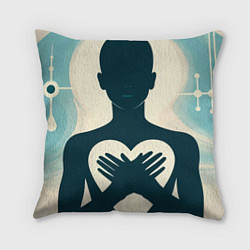 Подушка квадратная Сердце донора, цвет: 3D-принт