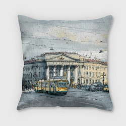 Подушка квадратная Зимняя улица Санкт-Петербурга, цвет: 3D-принт