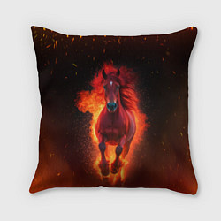 Подушка квадратная Огонь а не лошадь, цвет: 3D-принт