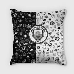 Подушка квадратная Манчестер сити ачивки, цвет: 3D-принт