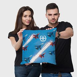 Подушка квадратная Самолеты ВВС, цвет: 3D-принт — фото 2