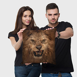 Подушка квадратная Взгляд льва, цвет: 3D-принт — фото 2