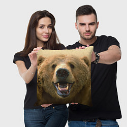 Подушка квадратная Взгляд медведя, цвет: 3D-принт — фото 2