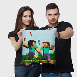 Подушка квадратная Minecraft Stories, цвет: 3D-принт — фото 2
