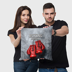 Подушка квадратная Boxing Russia, цвет: 3D-принт — фото 2
