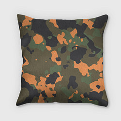 Подушка квадратная Камуфляж: хаки/оранжевый, цвет: 3D-принт
